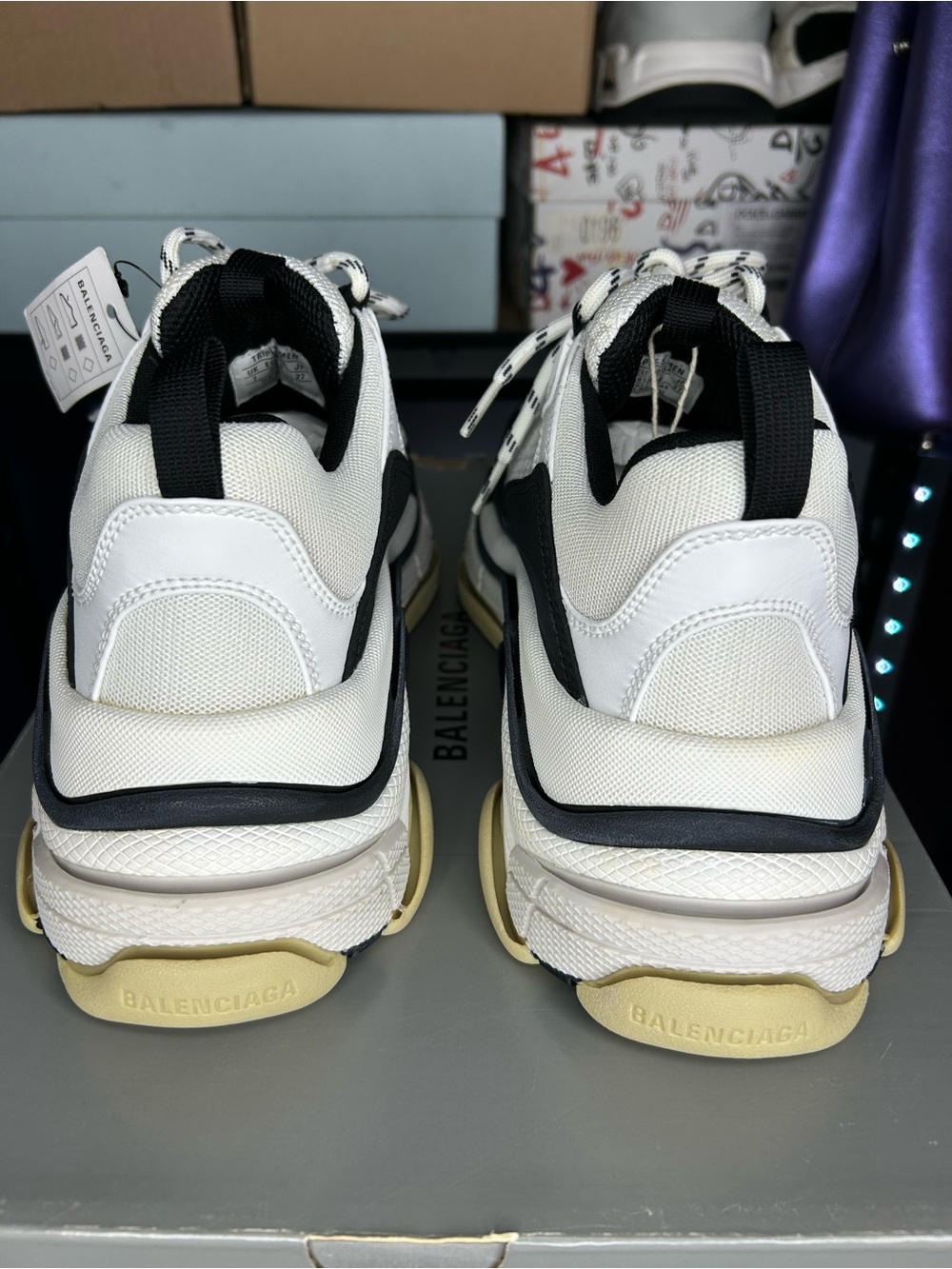 New Balenciaga Triple S White/Black Sneaker Size 41 EU / 8 US Men’s - Picture 3 of 11